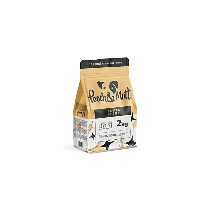 Grain Pooch & Mutt - Soft & Shiny, Complete Dry Dog Food ( Free), Herring And Linseed, 2Kg