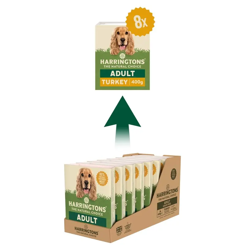 Harringtons Fresh Turkey And Veg Adult Free Dog Food - X 400G Grain Size 8