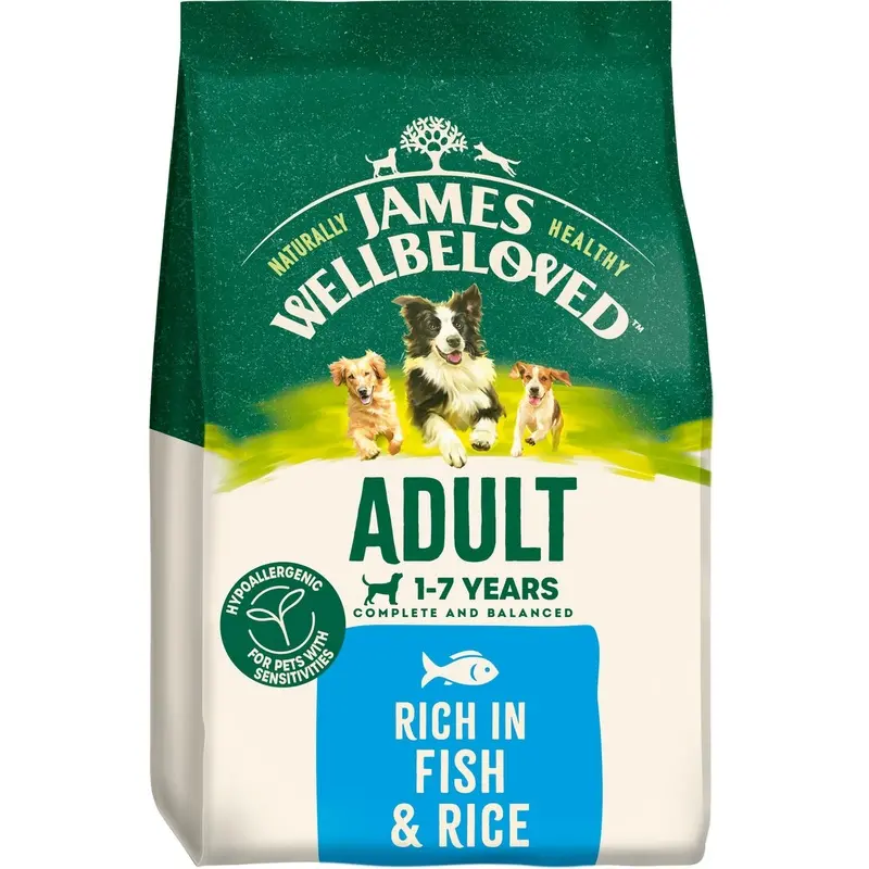 James Wellbeloved Adult Fish & Rice Dry Dog Food - 8Kg