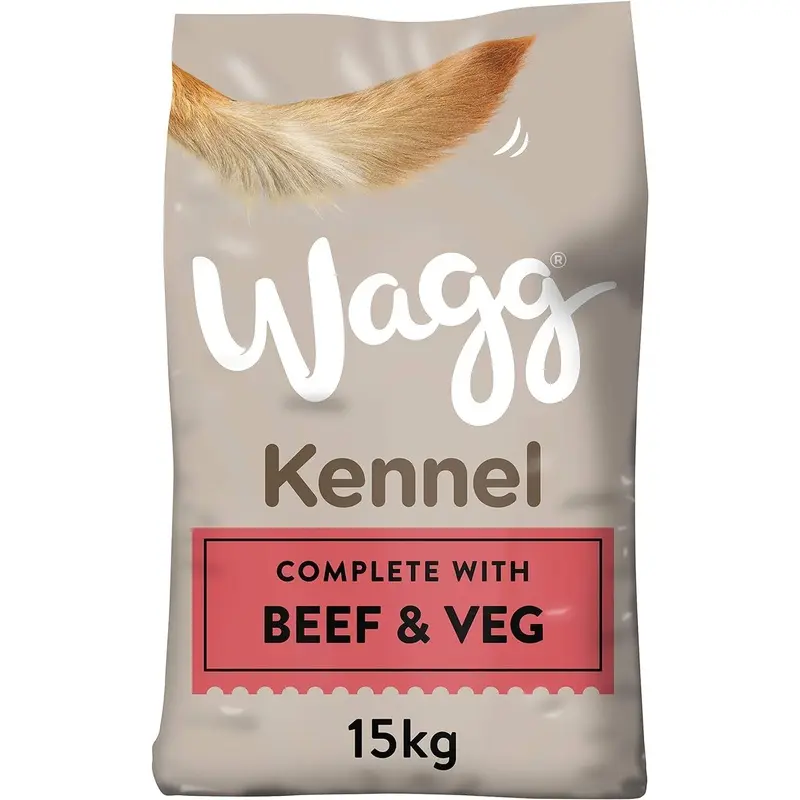 Wagg Kennel Complete Dry Adult Dog Food Beef & Veg 15kg - Meaty Ingredients Come 1st