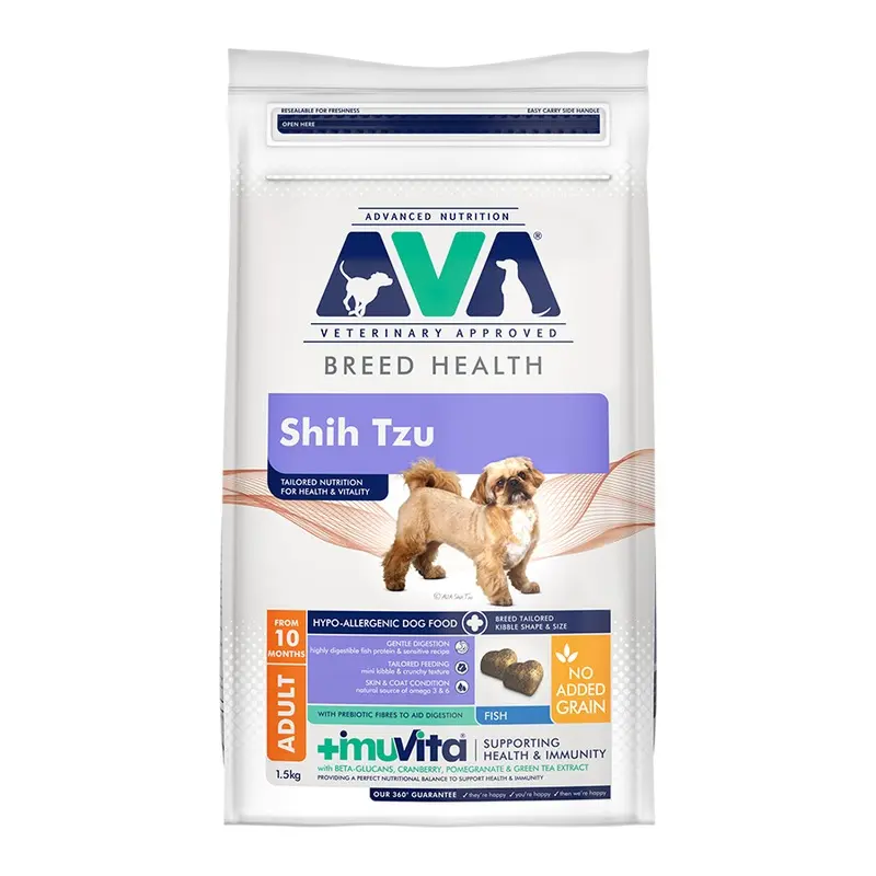 Ava Veterinary Approved Optimum Health Shih Tzu Dry Dog Food Fish 1.5Kg