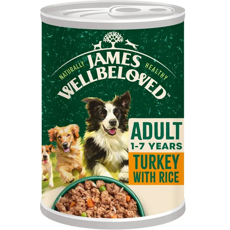 James Wellbeloved Adult Turkey & Rice In Loaf Can Wet Dog Food - Can Size 1