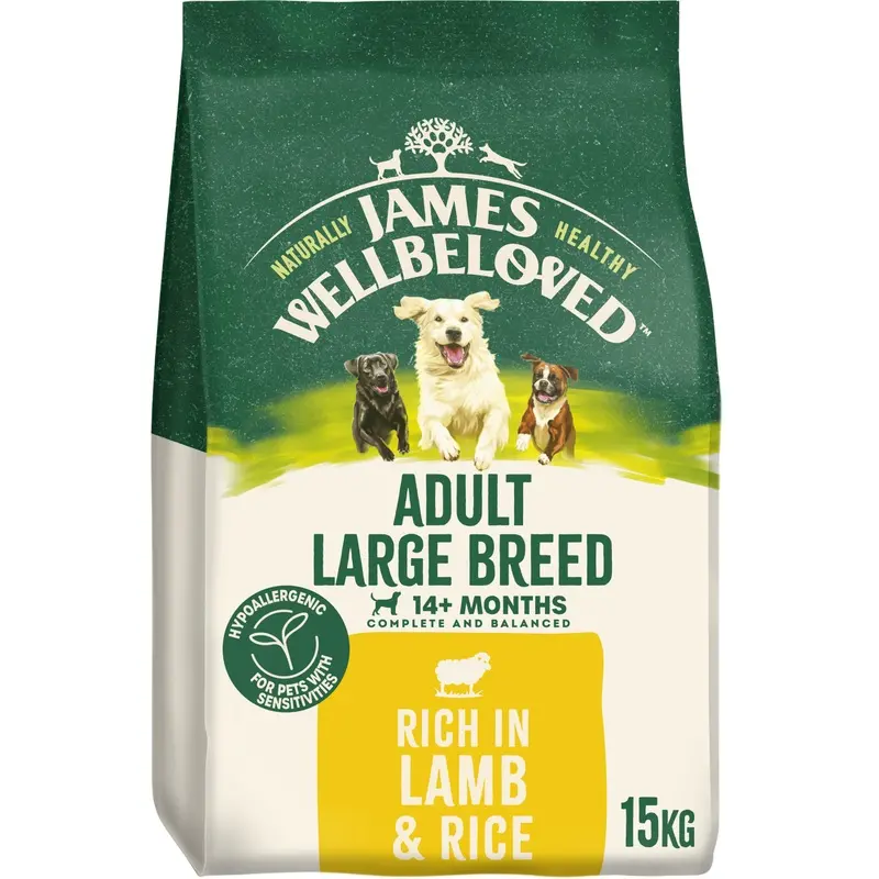 James Wellbeloved Large Breed Adult Dry Dog Food Lamb & Rice 15Kg