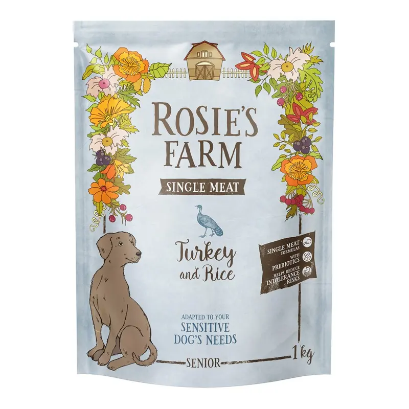 Rosies Farm Single Meat Senior Turkey With Rice - 1Kg