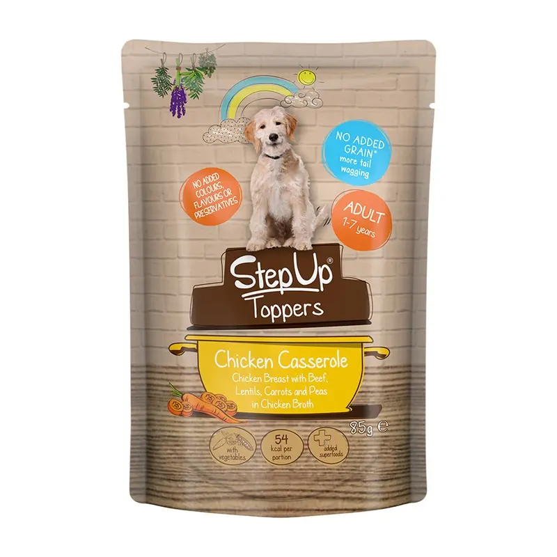 Step Up To Naturals Wet Adult Dog Food Toppers Chicken Casserole 85G