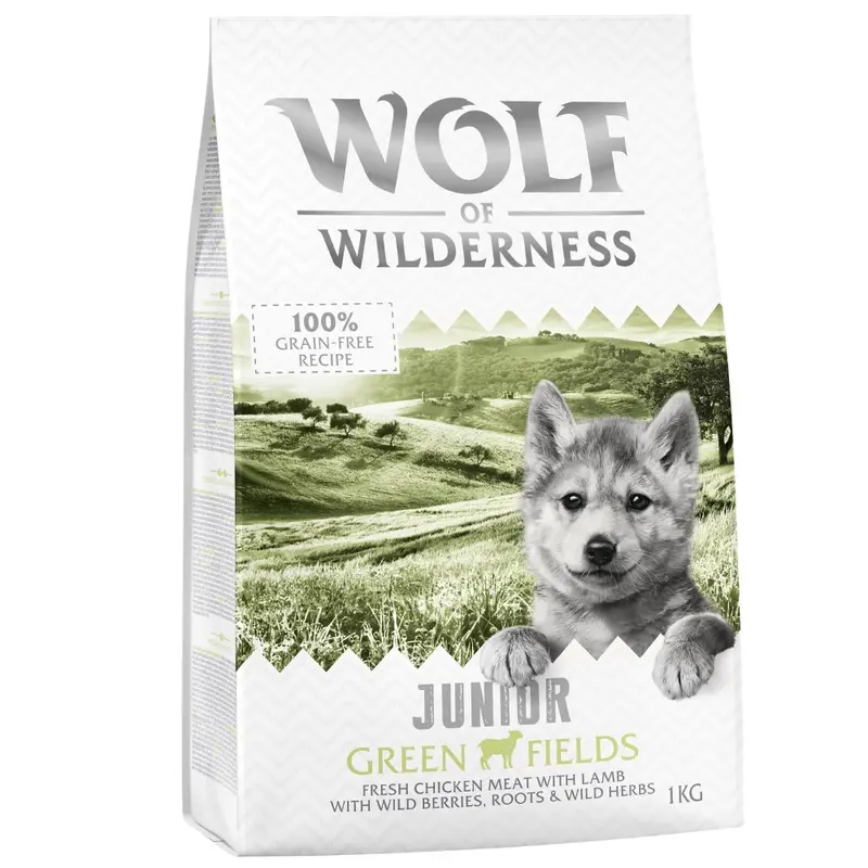 Wolf Of Wilderness Junior Green Fields - Lamb - 1Kg