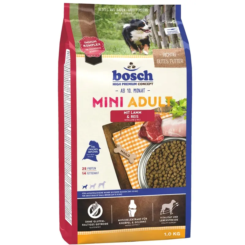 Bosch Mini Adult Dog Food, Lamb and Rice, 1 kg