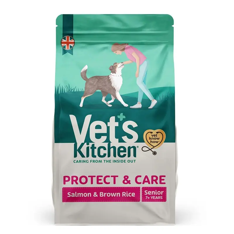 Vets Kitchen Protect And Care Dry Senior Dog Food Salmon & Brown Rice 7.5Kg