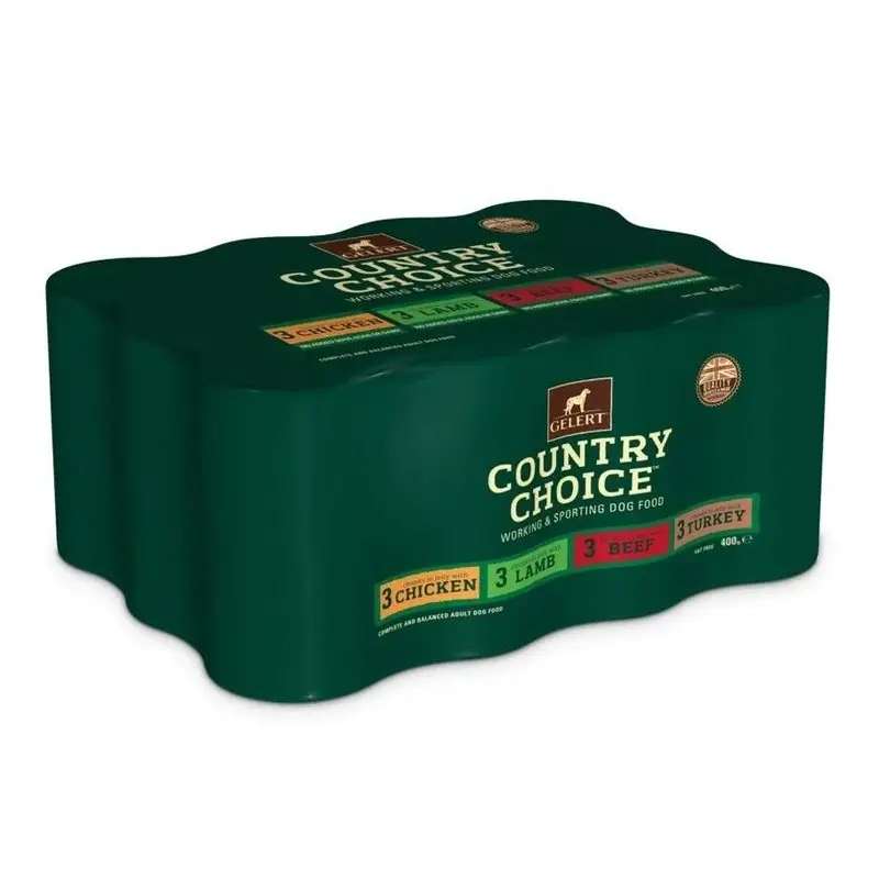 Gelert Country Choice Chunks Meat Variety Canned Dog Food - X 400G Size 12