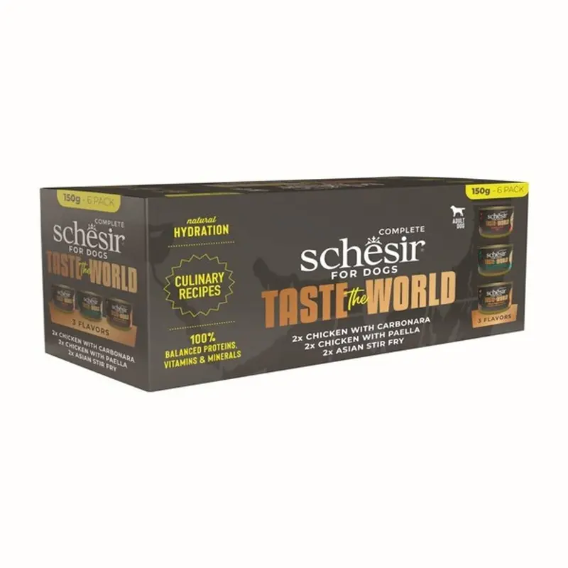 Schesir Taste The World Adult Dog Food Variety Pack - X 150G Size 6