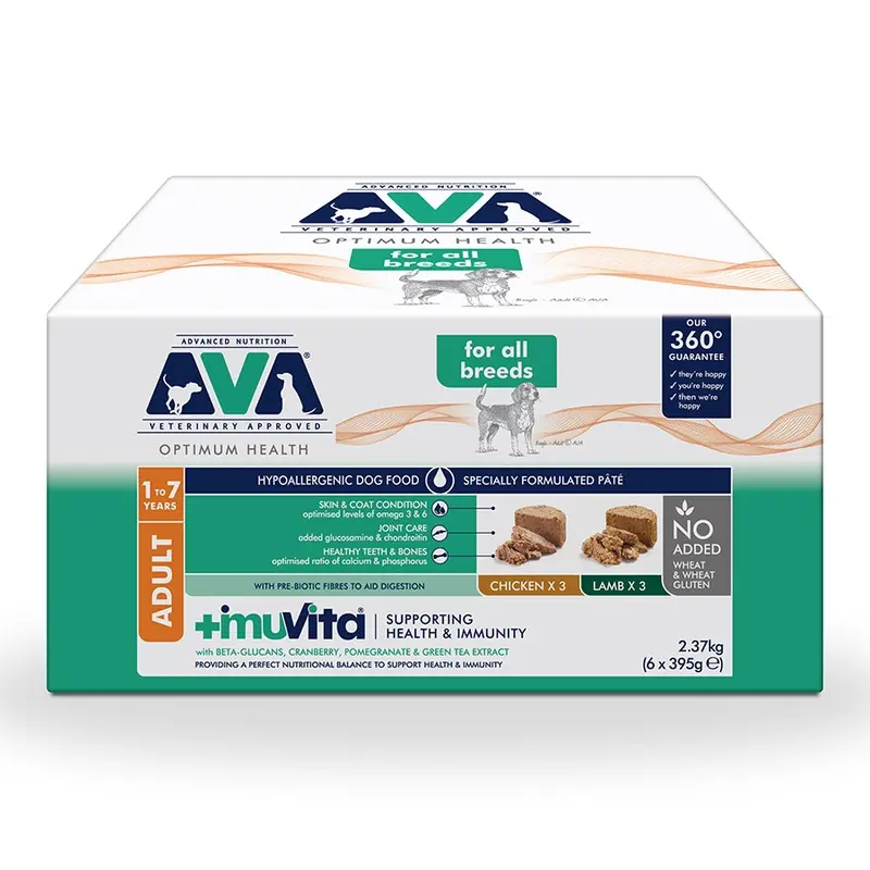 Ava Veterinary Approved Wet Adult Dog Food Chicken & Lamb 6X395G