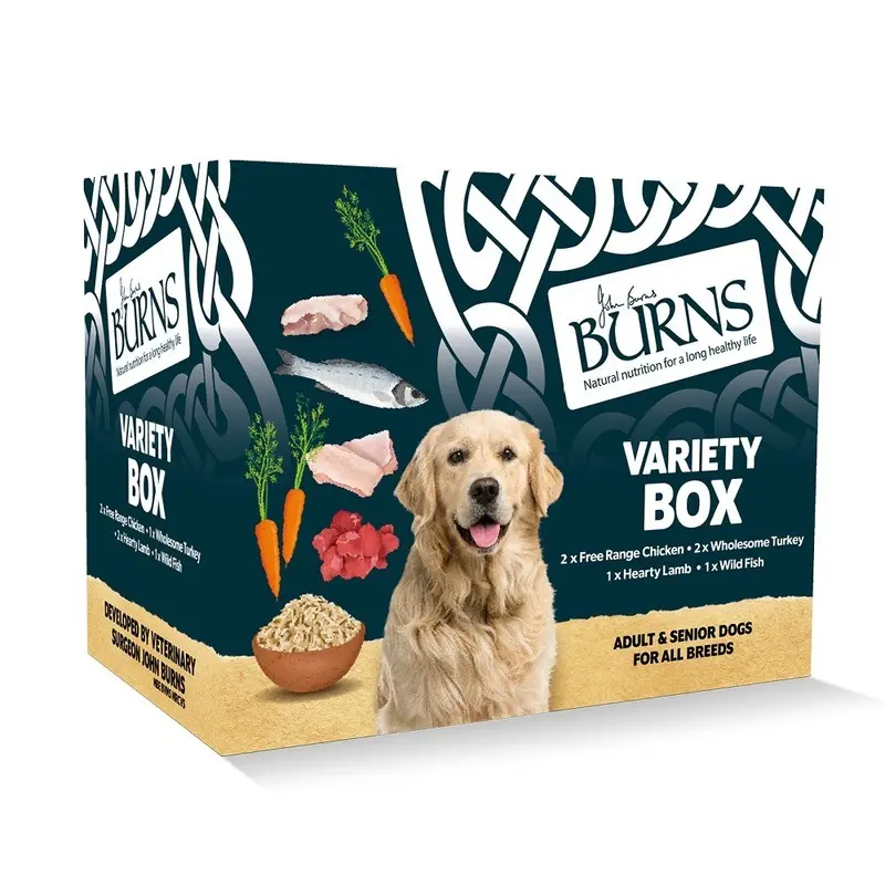 Burns Variety Box With Organic Rice Adult And Senior Dog Food - X 395G Brown Size 6