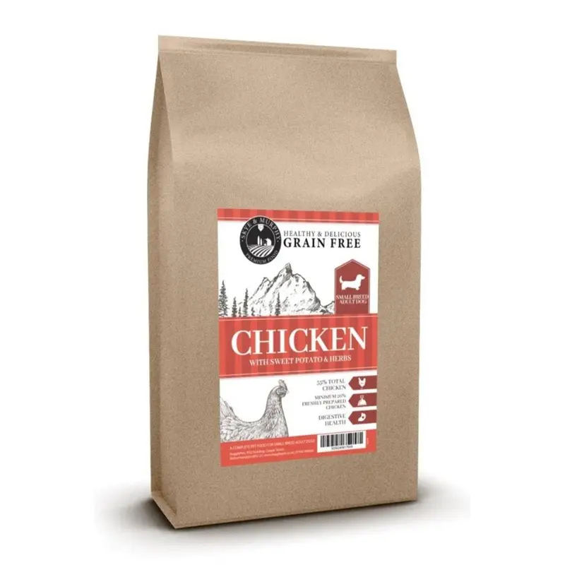 Skye & Murphy Unisex Brown Grain Free Chicken Small Breed Adult Dog Food 2Kg