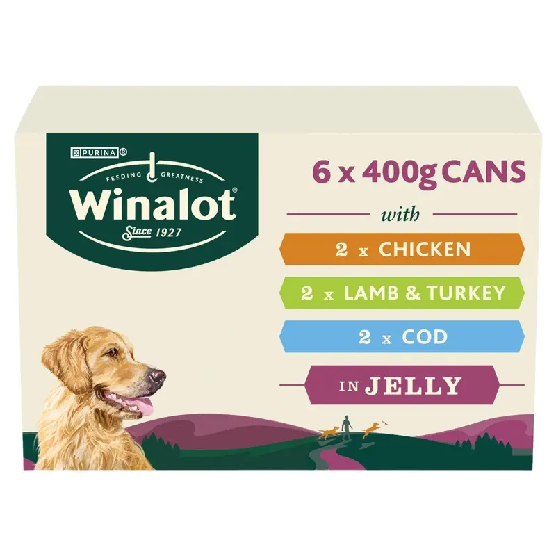 Winalot Mixed Classics In Jelly Wet Dog Food With Cod 6X400G