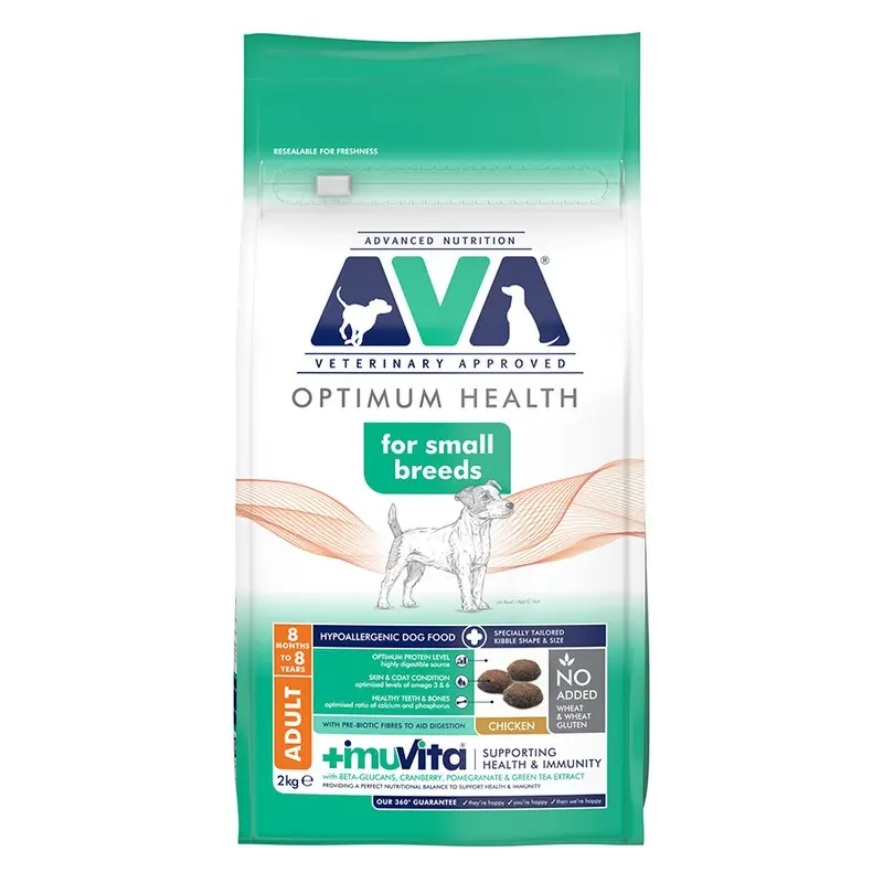 Ava Veterinary Approved Optimum Health Small Breed Dry Adult Dog Food Chicken 2Kg