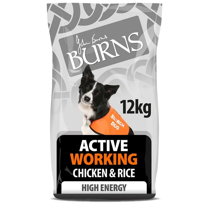 Burns Active Working Chicken And Rice Adult And Senior Dog Food - White 12Kg