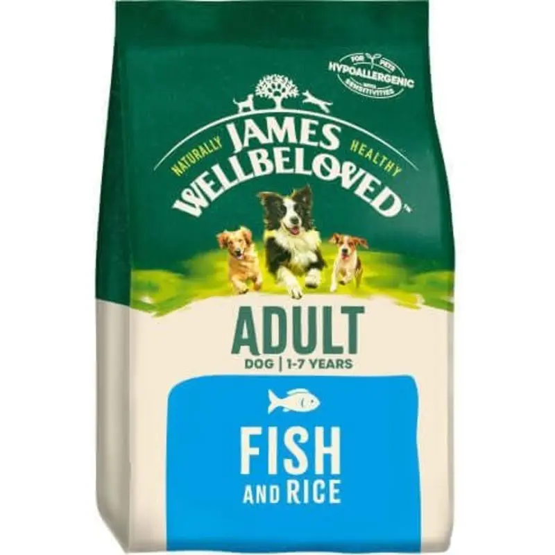 James Wellbeloved Adult Dog Dry Food Fish And Rice - White/Brown 15Kg