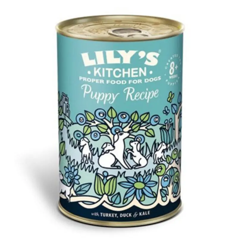 Lilys Kitchen Salmon/Grain Wet Dog Tin Puppy Recipe Turkey & Duck (Pack Of 6) 400G