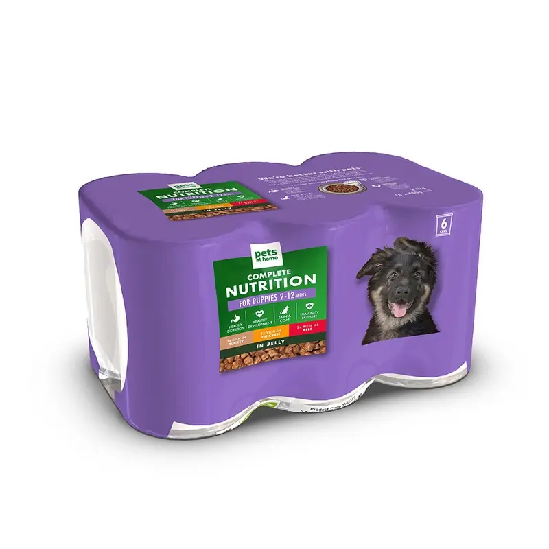 Pets At Home Complete Nutrition Wet Puppy Dog Food In Jelly 6 X 400G Cans
