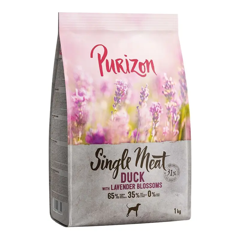 Purizon Single Meat Adult Dog  Grain-Free Duck With Lavender Blossoms - 1Kg