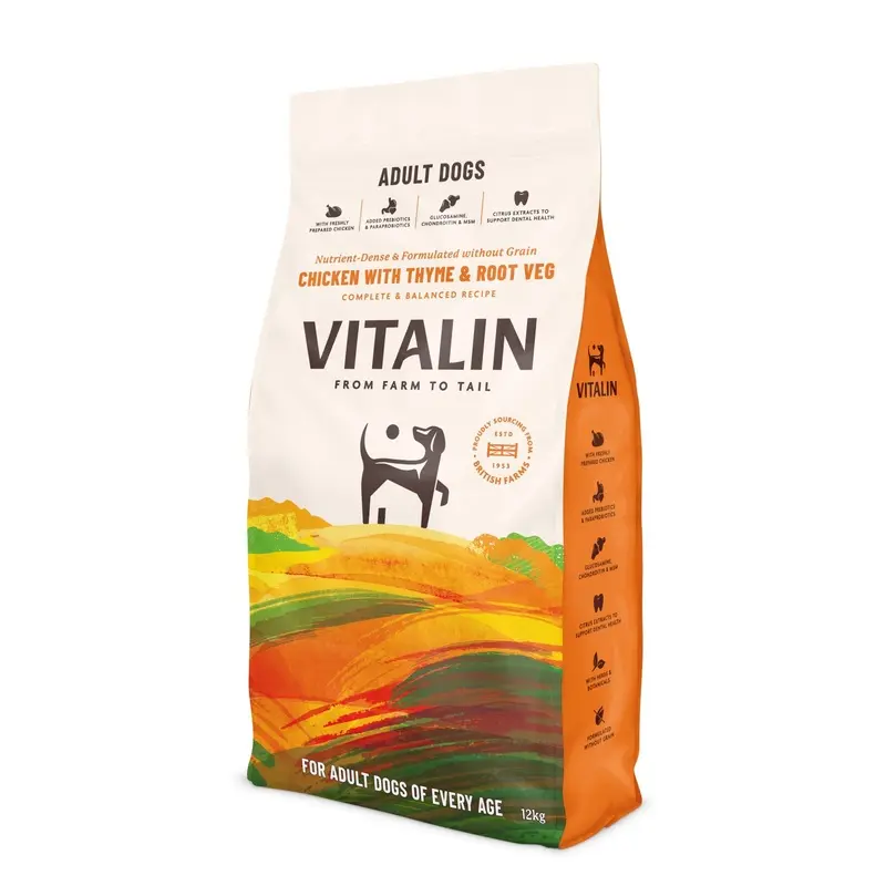 Vitalin Chicken With Veg And Thyme Adult Dog Food - Grain 12Kg