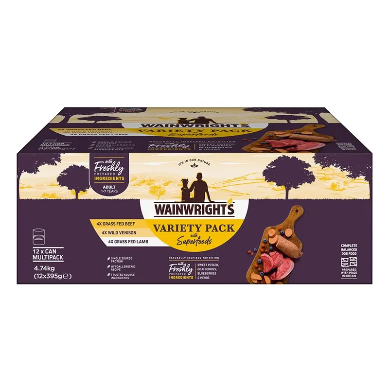 Wainwrights Superfoods Wet Adult Dog Food Variety Pack 12X395G Cans