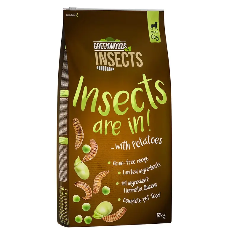 Greenwoods Insects With Potatoes, Peas & Fava Beans - 12Kg