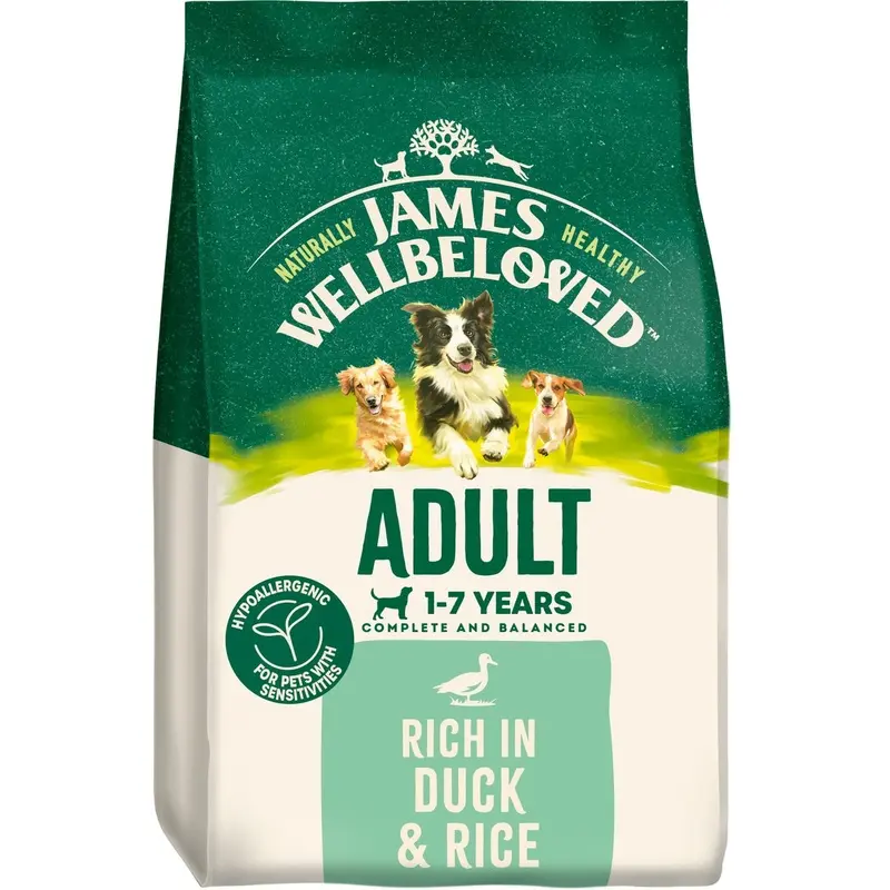 James Wellbeloved Adult Duck & Rice Dry Dog Food - 8Kg
