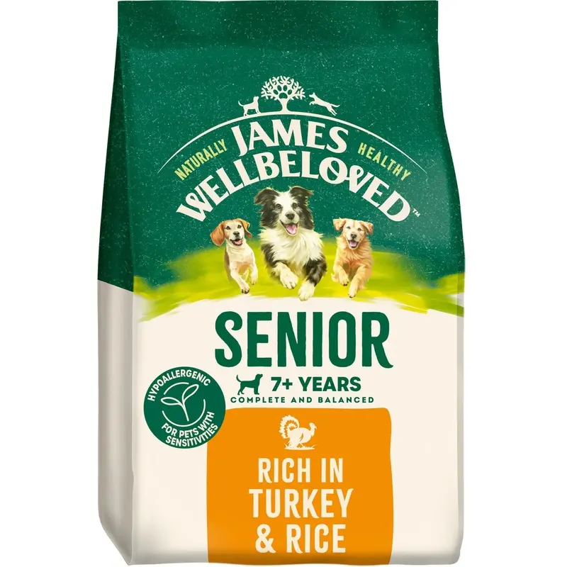 James Wellbeloved Senior Turkey & Rice Dry Dog Food - 8Kg