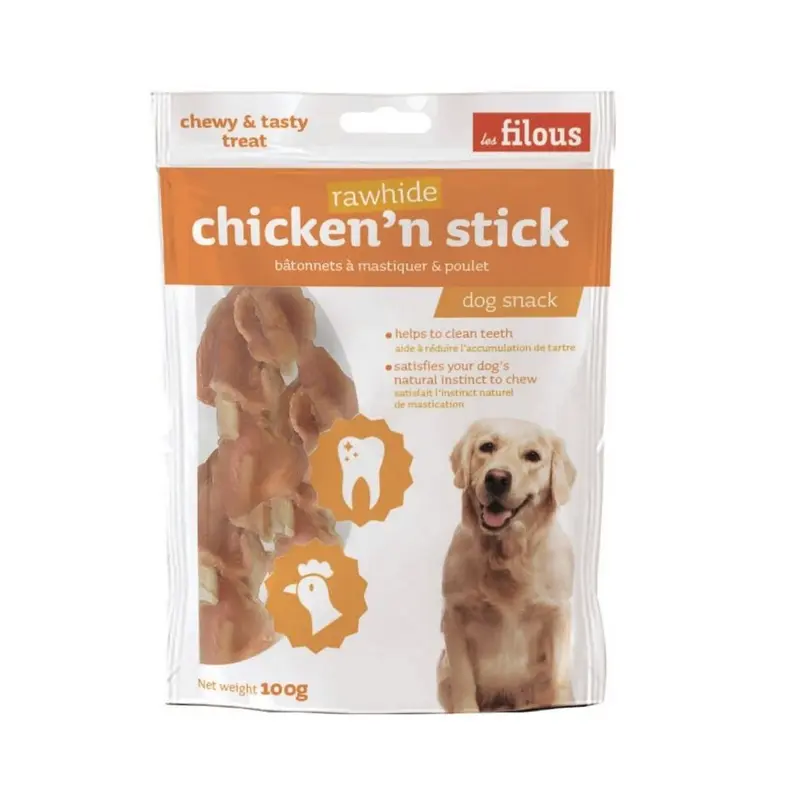 Les Filous Dry Dog Food Raw Hide ChickenNStick (100 g)