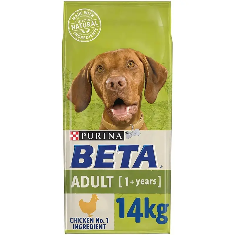 New Beta Adult Dry Dog Food Chicken 14Kg, Transparent
