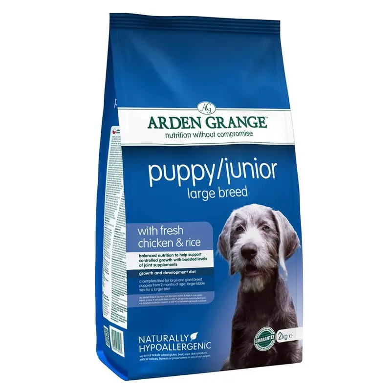 Arden Grange Puppy/Junior Large Breed Dry Dog Food, Chicken, Clear, 2 kg (Pack of 1)