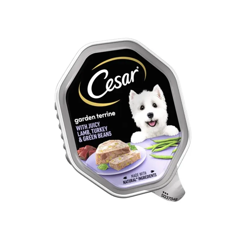 Cesar Green Garden Terrine Dog Food Tray Lamb, Turkey & Beans In Loaf (Pack Of 14) 150G