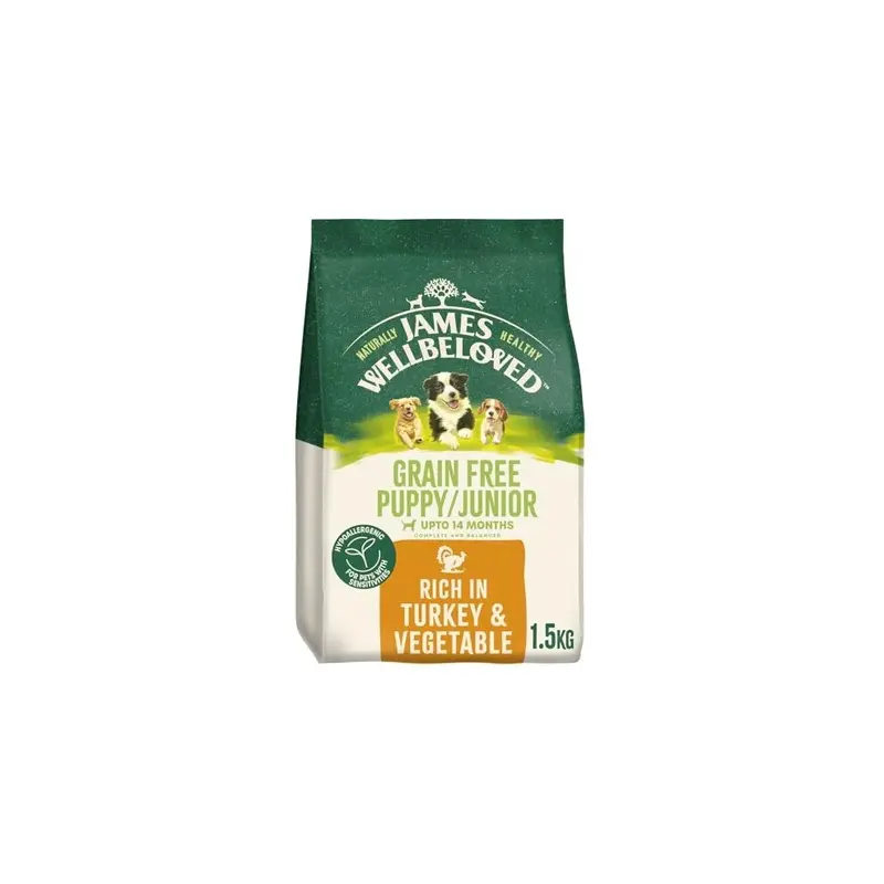 James Wellbeloved Grain Dog Puppy Hypoallergenic Dry Food Free Turkey 1.5 Kg 1.5Kg