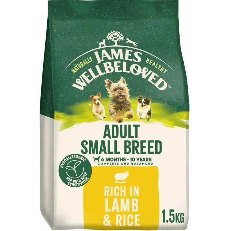James Wellbeloved Hypoallergenic Dry Dog Food for Adult Small Breed Lamb & Rice 1.5 kg