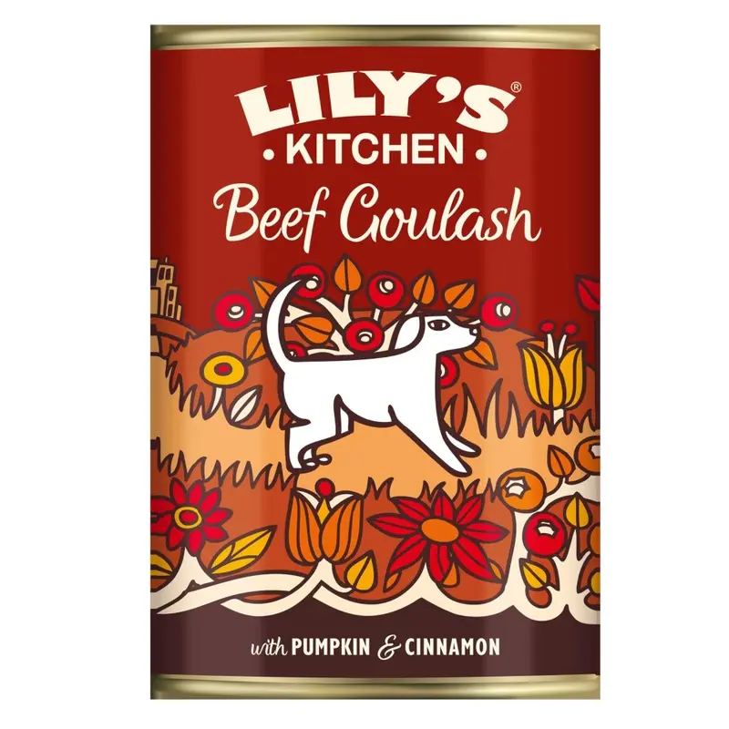 New Lilys Kitchen Natural Adult Dog Wet Food, Beef Goulash, X 400G Red 264945 Size 6