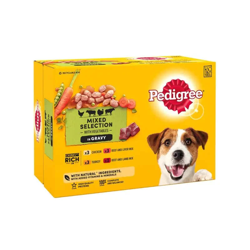 New Pedigree Dog Food In Gravy Vital Protection100% Complete Nutrition12pk Size 12