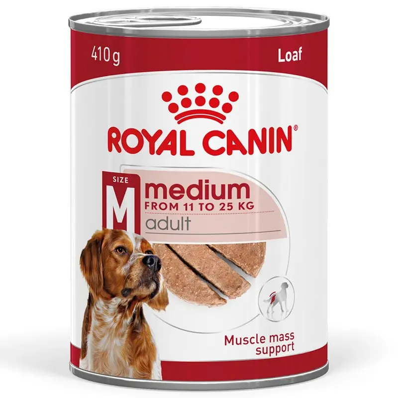 Royal Canin Medium Wet Adult Dog Food In Loaf 410G Can