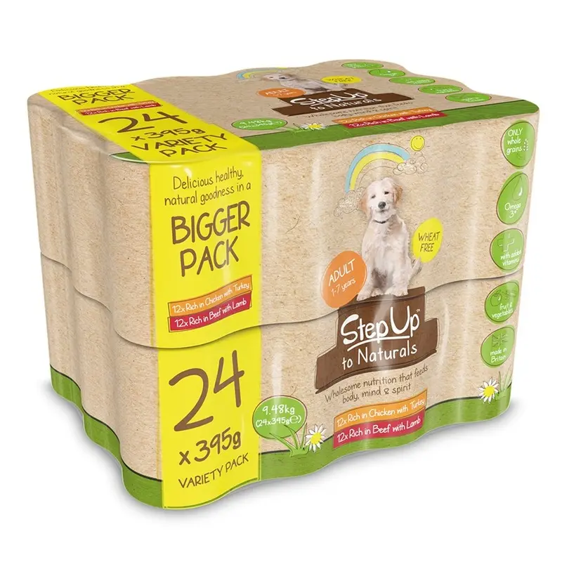 Step Up To Naturals Complete Adult Variety Pack Dog Food 24 X 395G