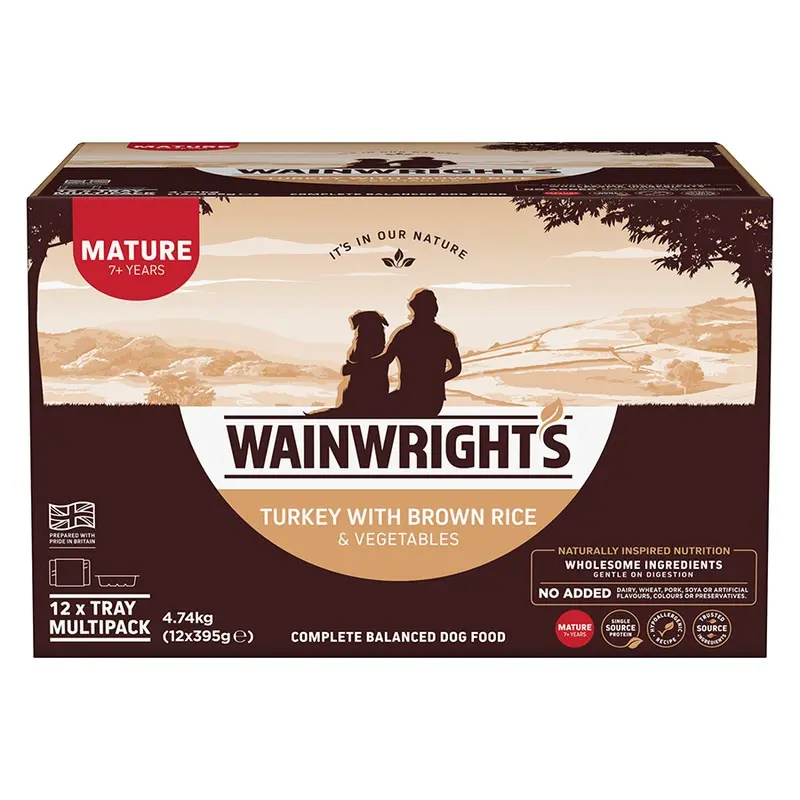 Wainwrights Wet Senior Dog Food Turkey With Rice 12X395G Trays