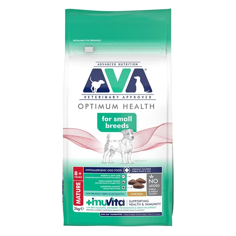 Ava Veterinary Approved Optimum Health Small Breed Dry Senior Dog Food Chicken 2Kg