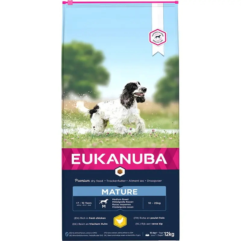 Eukanuba Medium Breed Dry Mature Dog Food Chicken 12Kg