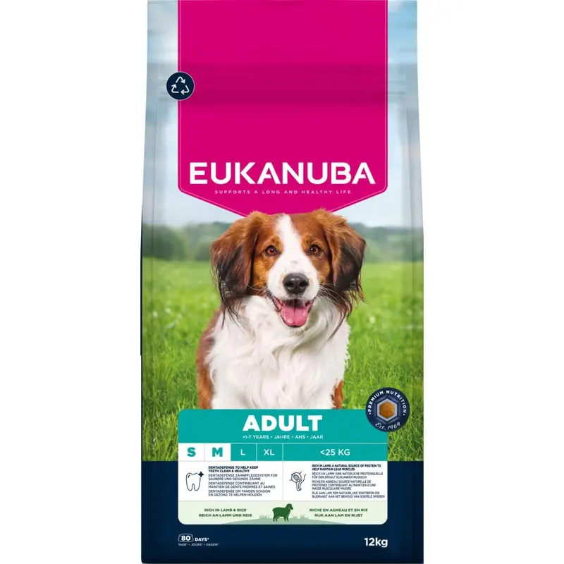 Eukanuba Small & Medium Breed Adult - Lamb & Rice - 12Kg