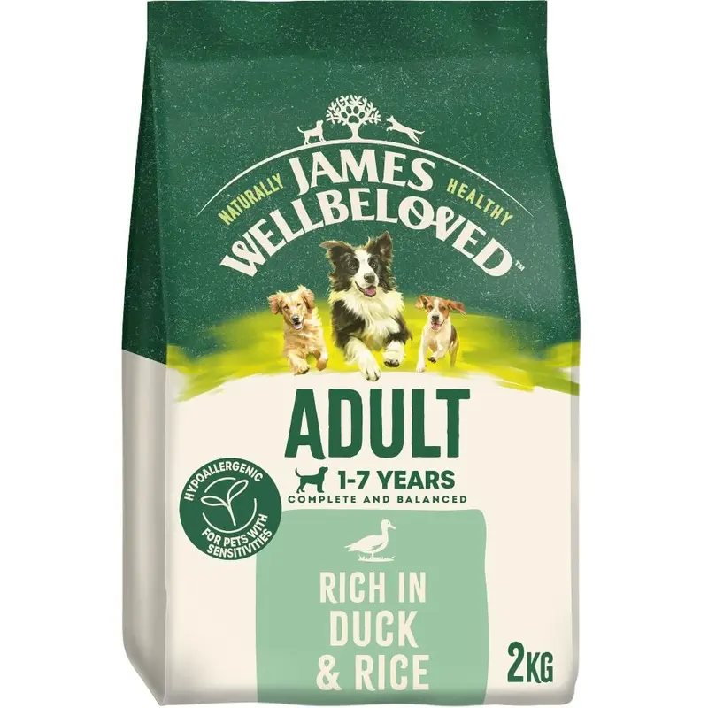 James Wellbeloved Dog Adult Hypoallergenic Dry Food Duck and Rice 2 kg