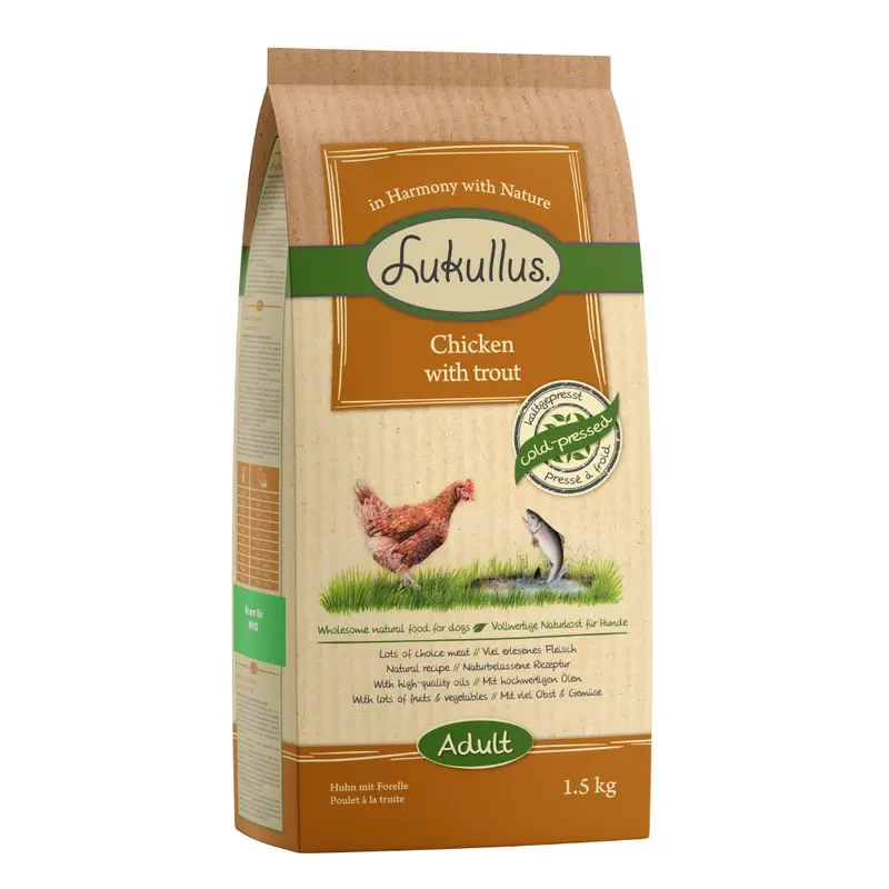 Lukullus 1Kg/1.5Kg Dry Dog Food - Special Price! * - Cold-Pressed Chicken With Trout (1.5Kg)