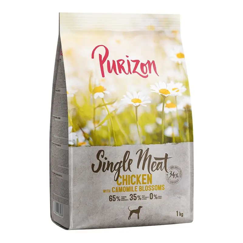 Purizon Single Meat Adult Dog - Grain-Free Chicken With Camomile Blossoms - 1Kg