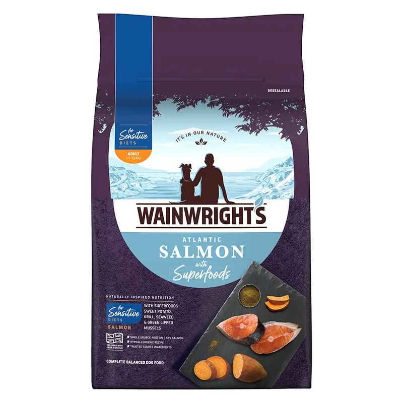 Wainwrights Sensitive Dry Adult Dog Food Atlantic Salmon With Superfoods 12Kg
