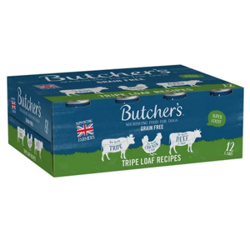 Butchers Chicken & Tripe Dog Food Can 400G X 12 Green/Grain