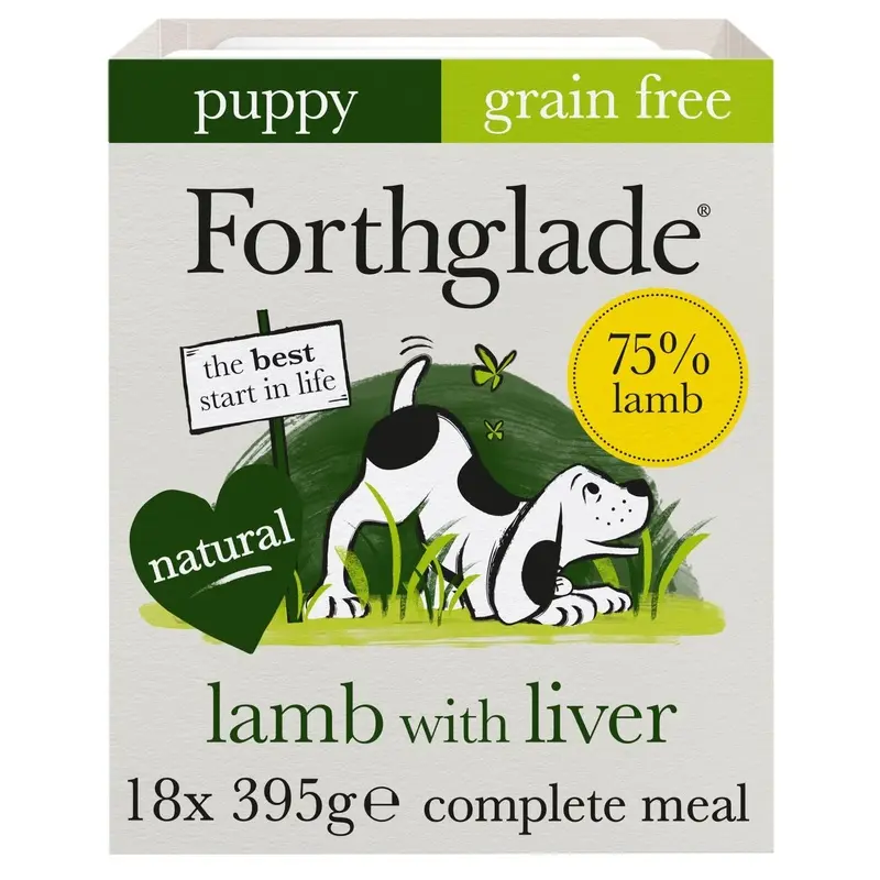 Forthglade Complete Free Lamb, Sweet Potato And Veg Puppy Food - X 395G Grain Size 18