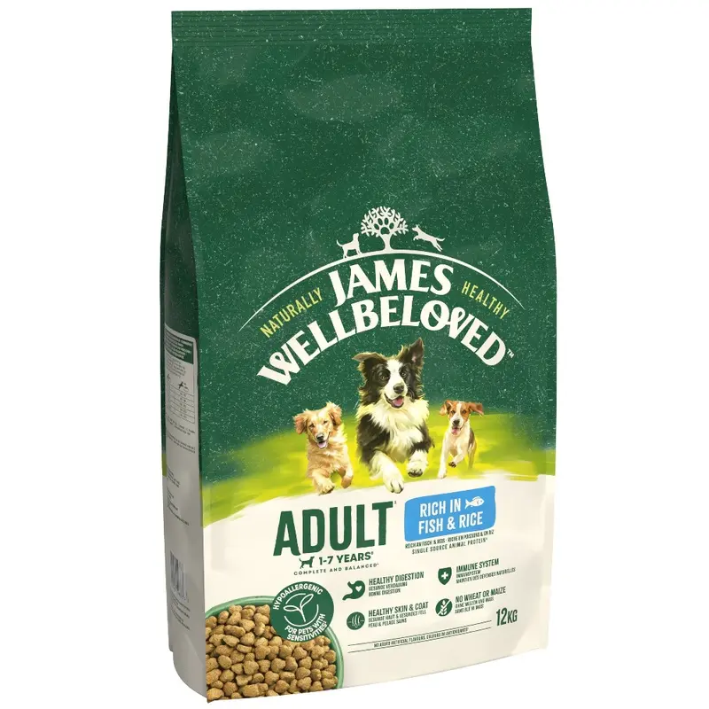 James Wellbeloved Adult Hypoallergenic- Fish & Rice - 12Kg